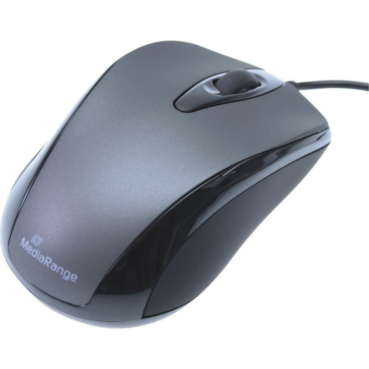 MediaRange Optical Mouse (Black/Grey, Wired) (MROS201)