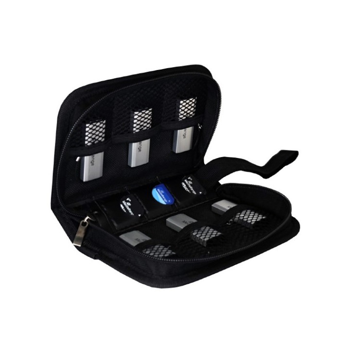 MediaRange Media Storage Wallet for 6 USB Flashdrives & 3 SD Memory Cards Nylon Black (MRBOX98)