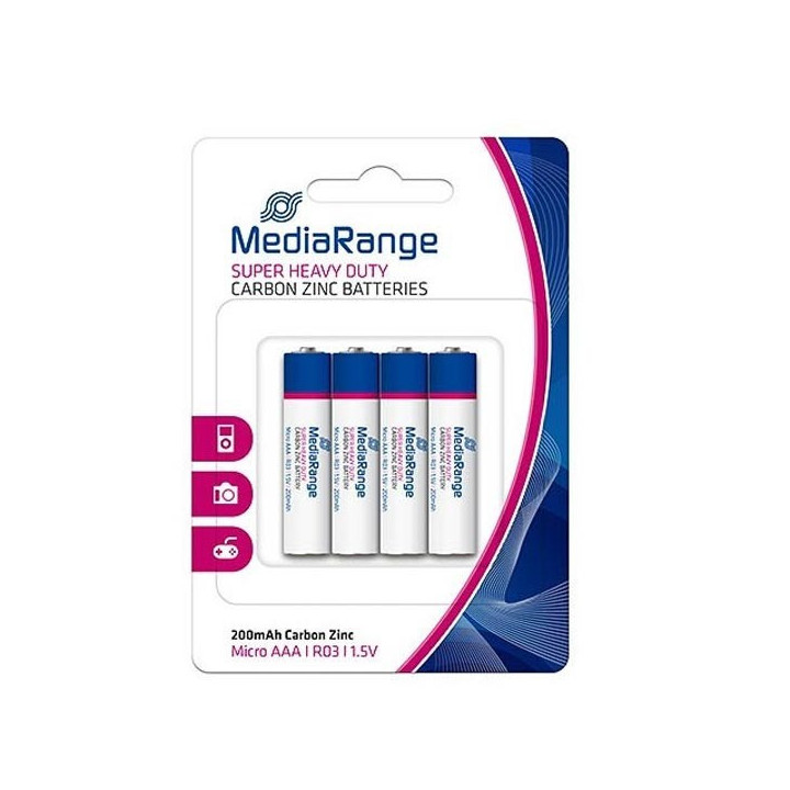 Super Heavy Duty Battery MediaRange AAA 1.5V (LR3) (4 Pack) (MRBAT141)